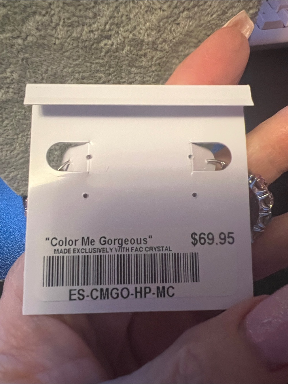 Sparkling Multi-Color Crystal Hoop Earrings - Picture 5 of 5